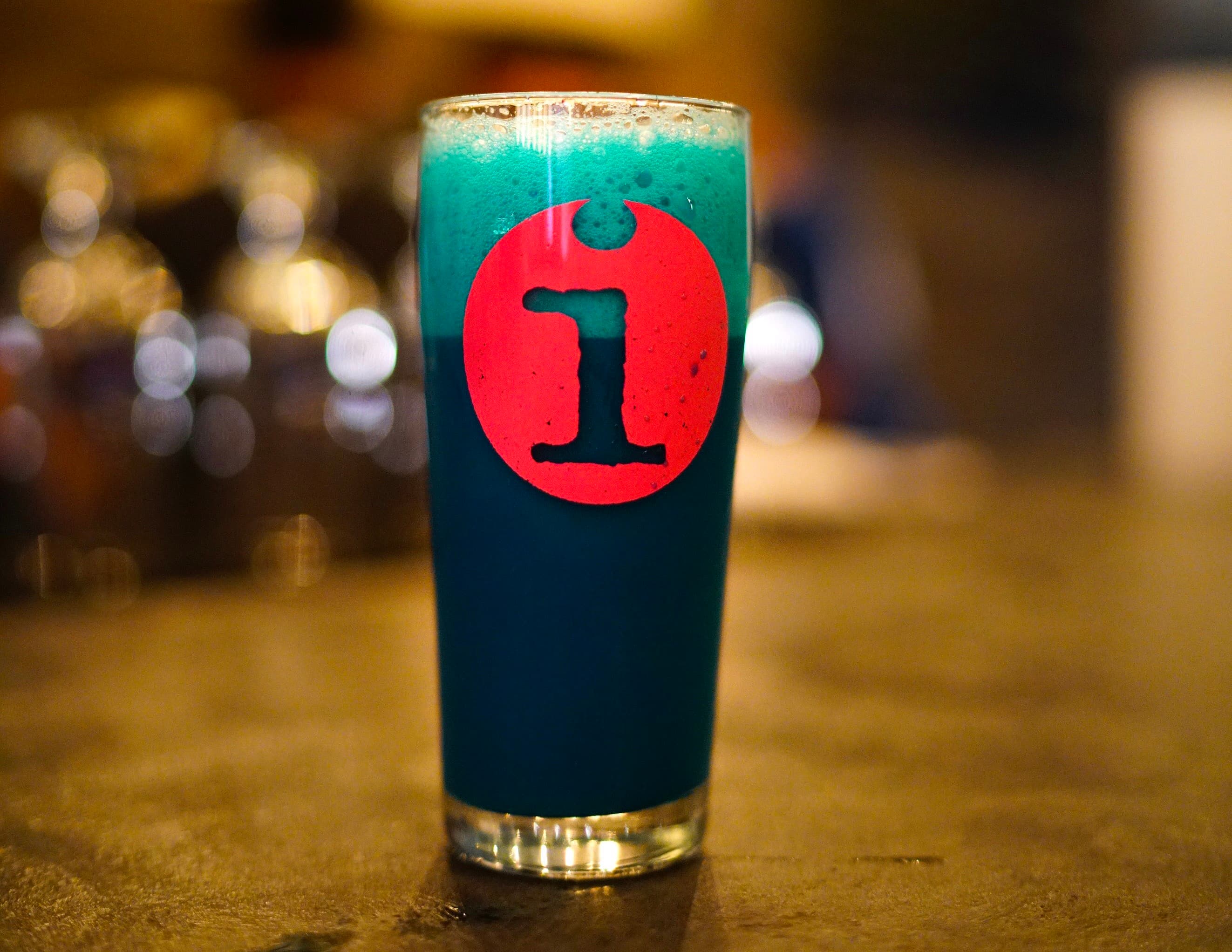 Blue (or Is It Green?) Beer Filled with Little Hugs